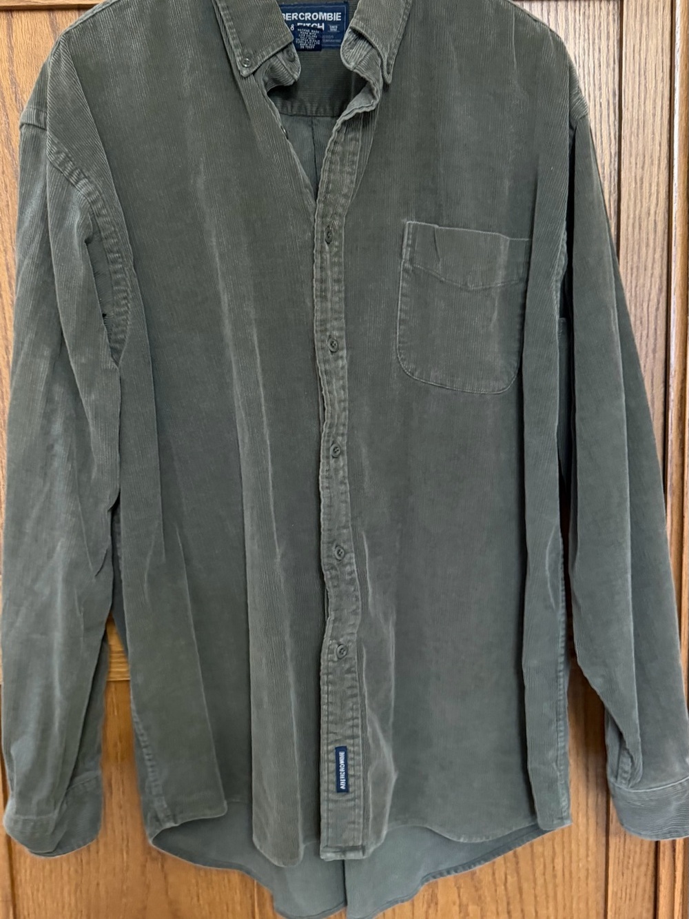 Abercrombie & Fitch Olive Green Corduroy Shirt Jacket